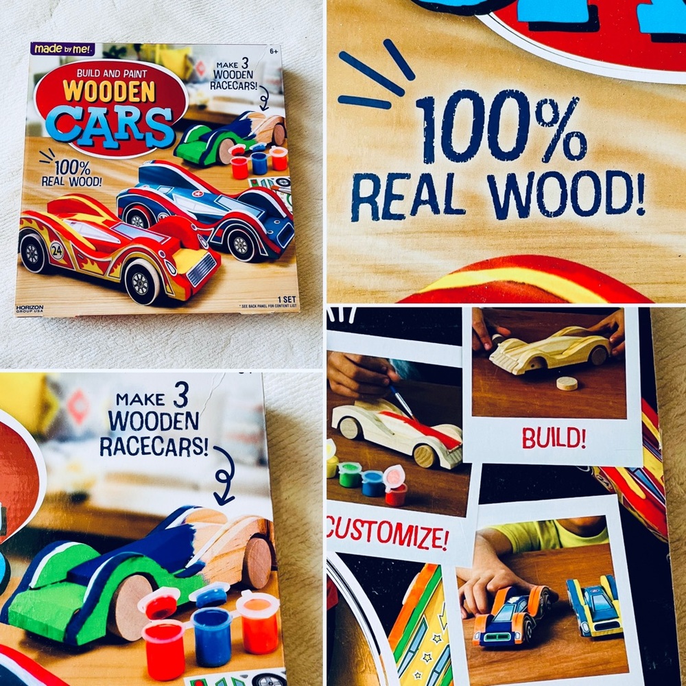 Made By Me Build & Paint Wooden Car Kit (Set Of 3)